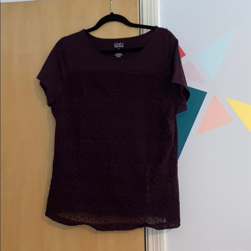 Croft & Barrow T-shirt with Lace Detail